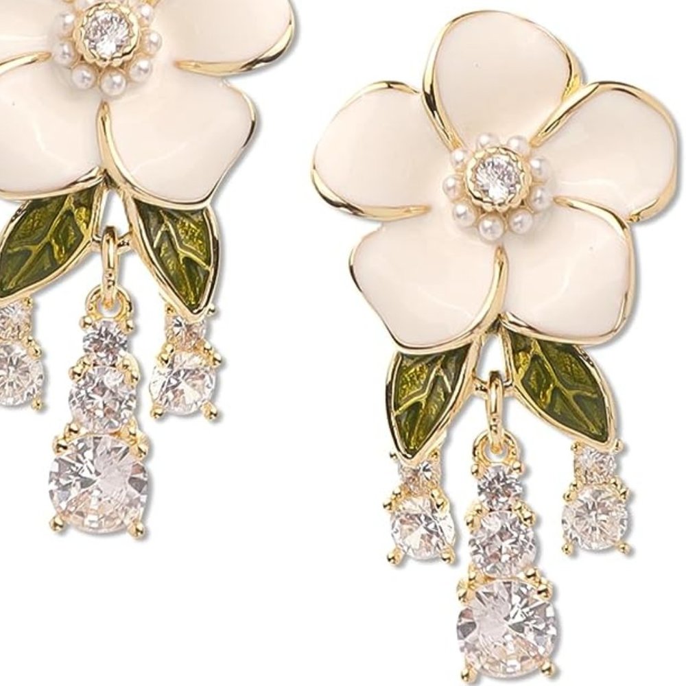 New! Anthro Fab Floral Tap Earrings - Picture 7 of 7